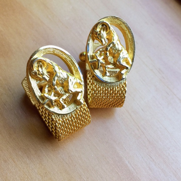 Vintage Swank Aries Astrology ram stars cuff links - Picture 1 of 8